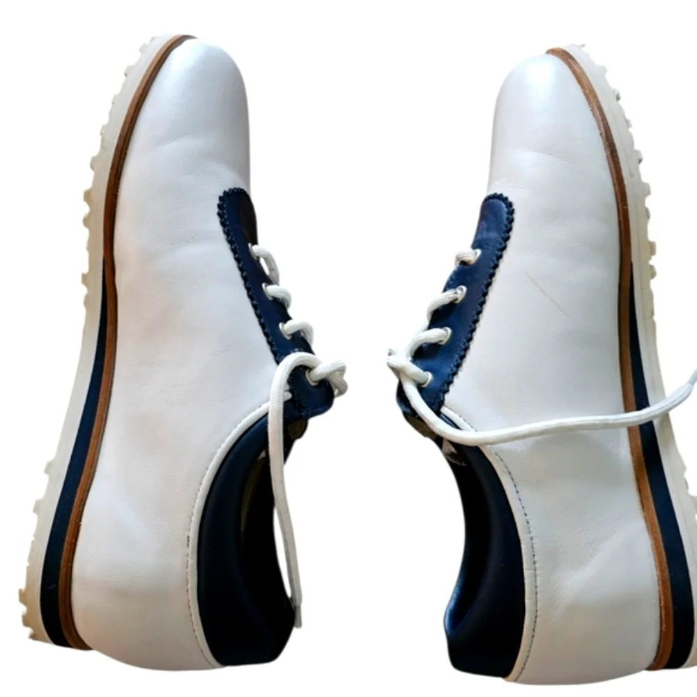 Cielo White and Navy Athletic Sneakers